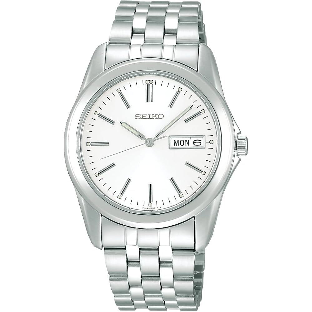 Seiko Selection SCXC007 Мужские Унисекс Кварцевые Часы Белый Циферблат Нержавеющая Сталь Дата День Недели Календарь