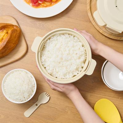 Микроволновая рисоварка, не содержит BPA, безопасная пароварка, контейнер для ланча, вместимость 2-2,5 чашки, контейнер для здорового приготовления пищи