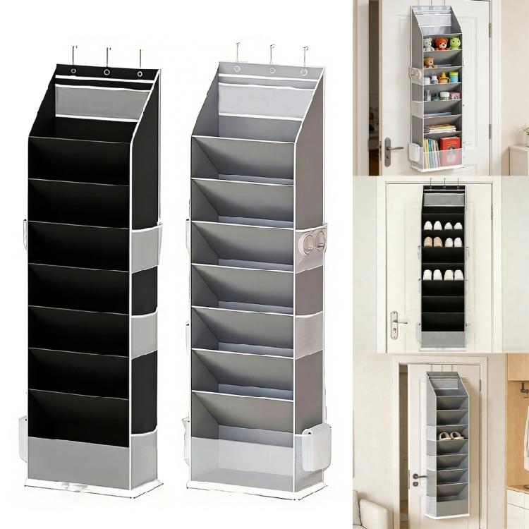 Modern Fabric Shoe Display For Door Back Providing 8 Shelves And Extra Pockets For Improved Arrangement