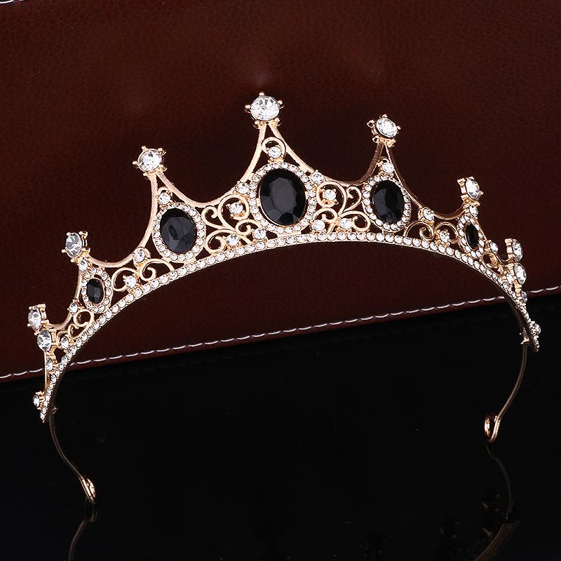 Baroque Bride Wedding Crown Tiara Wedding Dress Accessories Exquisite Alloy Rhinestone Crown Hair Accessories