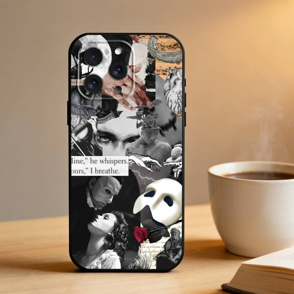 Призрак Оперы Чехол для телефона Для iPhone 16,15,14,13,12,17,Pro Max,Plus Силиконовый Черный Чехол