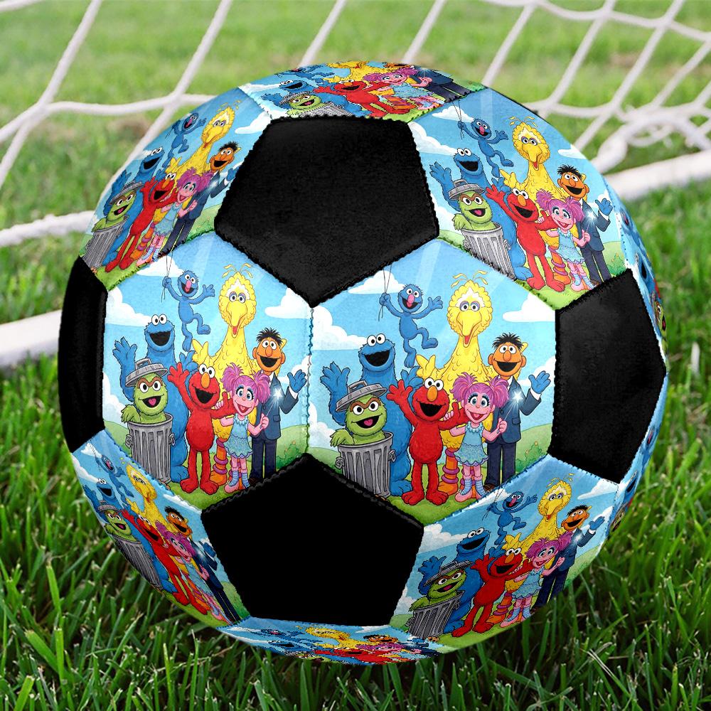 Sesame Street4 Soccer Ball Colorful All Ages Machine Stitched PVC Competition Ready Durable High-Bounce.SIZE5