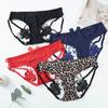 Sexy Women's Briefs Seamless Panties Open Rose Bottom Crotch Leopard Print Thong Panties Women Underwear Goth G-strings Thong