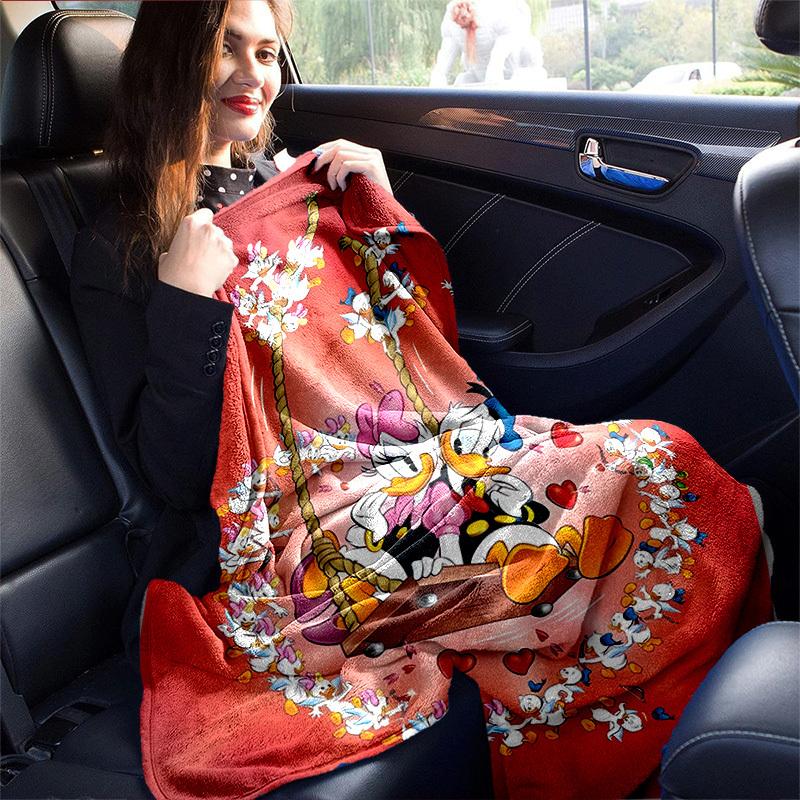 1pc, Donald Duck & Daisy Duck Romantic Swing Throw Blanket Home Decor, Couch Cover, Outdoor Blanket, Gift Idea, Flannel Blanket