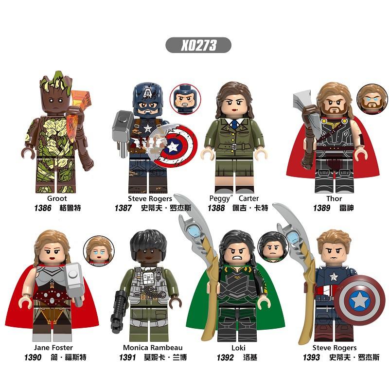 Marvel Series Building Blocks Mini Figure Loki Thor Groot Jane Toys X0273
