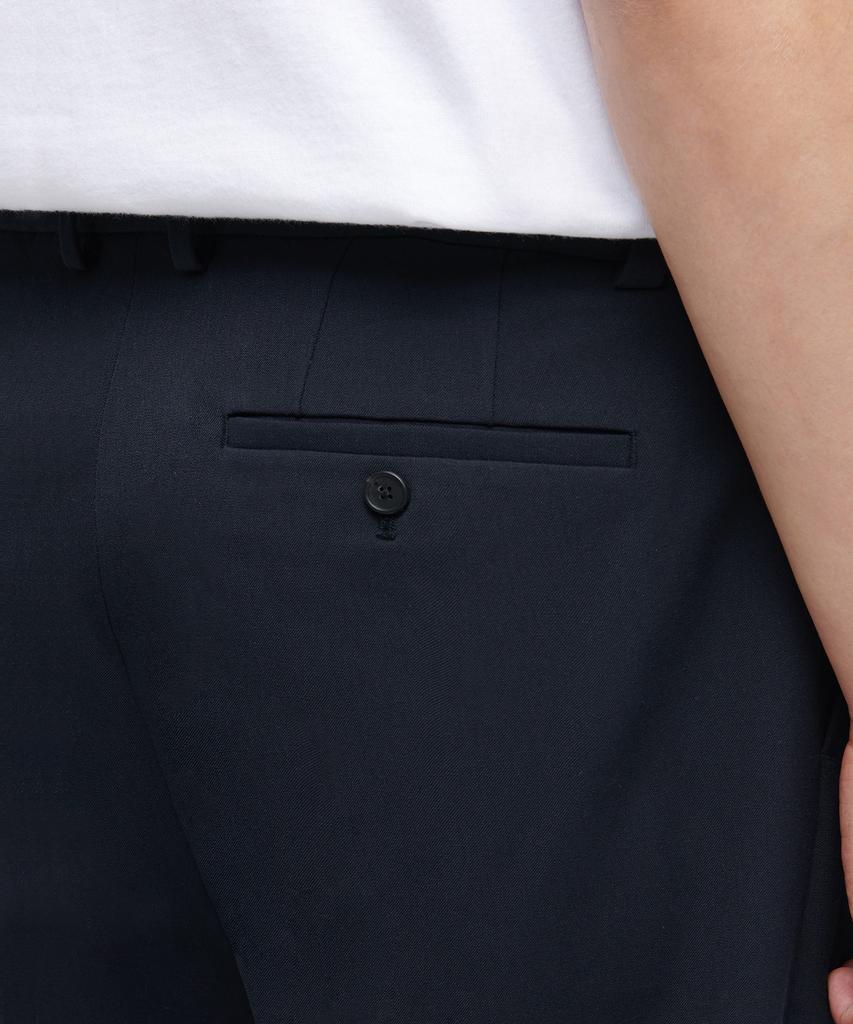 MUSINSA STANDARD Loose Tapered Hidden Banding Crop Slacks [Navy]