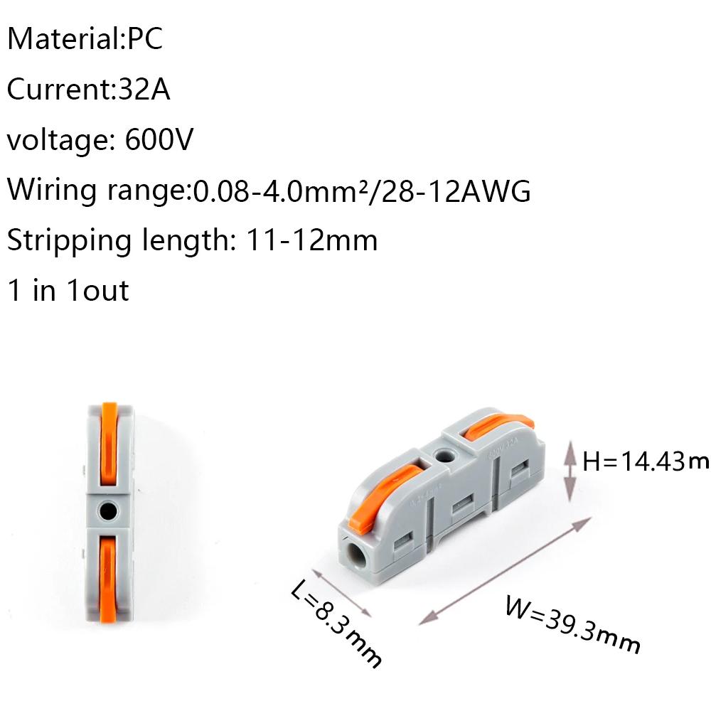 10 шт. Мини-мини быстрый проводной соединитель PCT-221/222/223/224/225 Универсальные компактные электрические вставные соединители Быстрая клеммная колодка