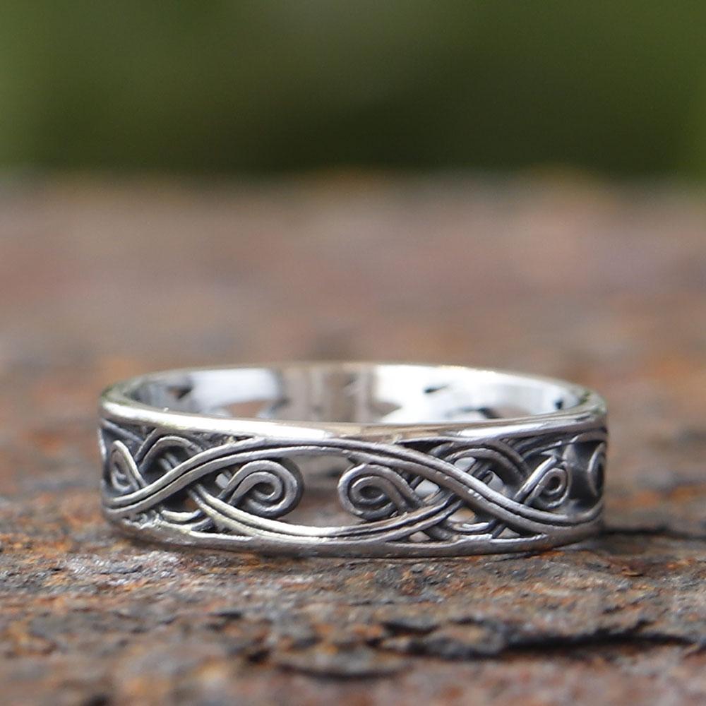 Vintage Celtic Knot Stainless Steel Viking Rings Fashion Openwork Nordic Ring For Men Biker Amulet Jewelry Gift