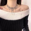Electroplating Fashion Inlaid Rhinestone Necklace Alloy Charm Necklace Y2k Style Tassels Necklace