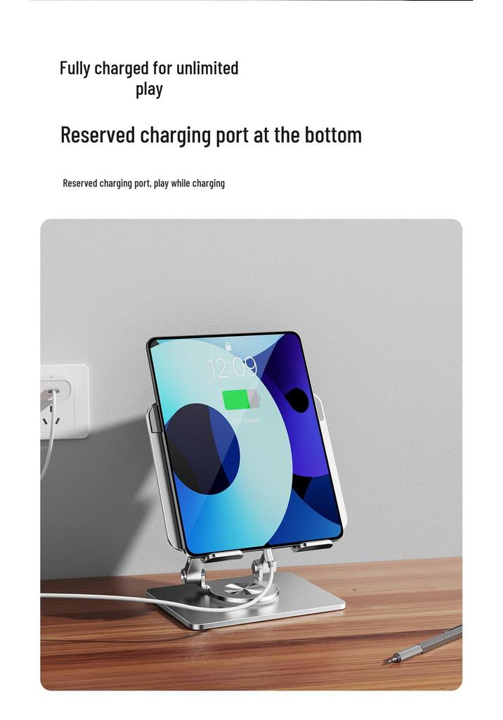 360° Rotating Tablet Stand for iPad, Phones, and Gaming Tablets
