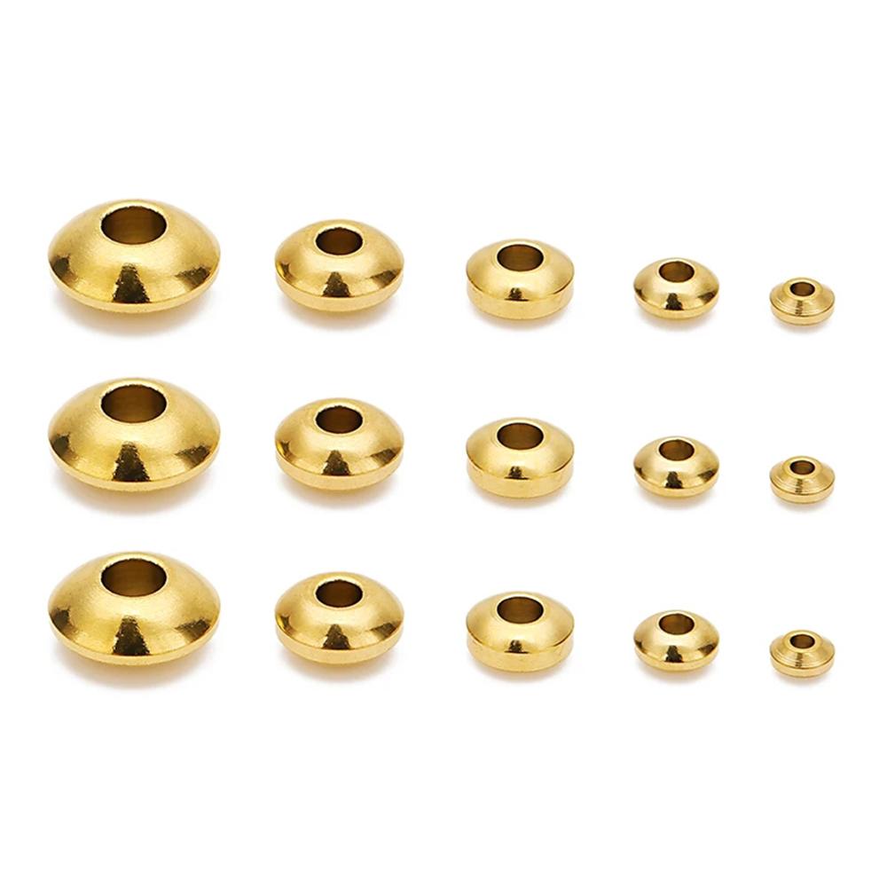 20pcs/lot 3mm 4mm 5mm 6mm 8mm Stainless Steel Round Flat Rondelle Spacer Beads DIY Charms Beads for Jewelry Making Findings