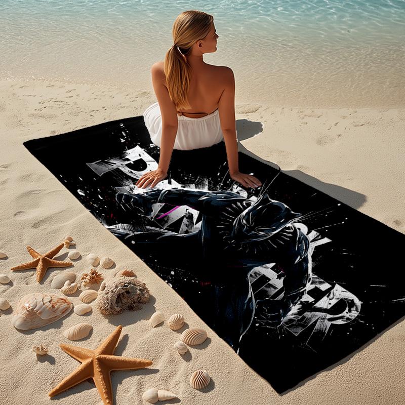 Black panther Beach Towel Microfiber Beach Towel Super Soft & Absorbent for Bath, Beach, Travel Bath Time Accessory, Fan gifts