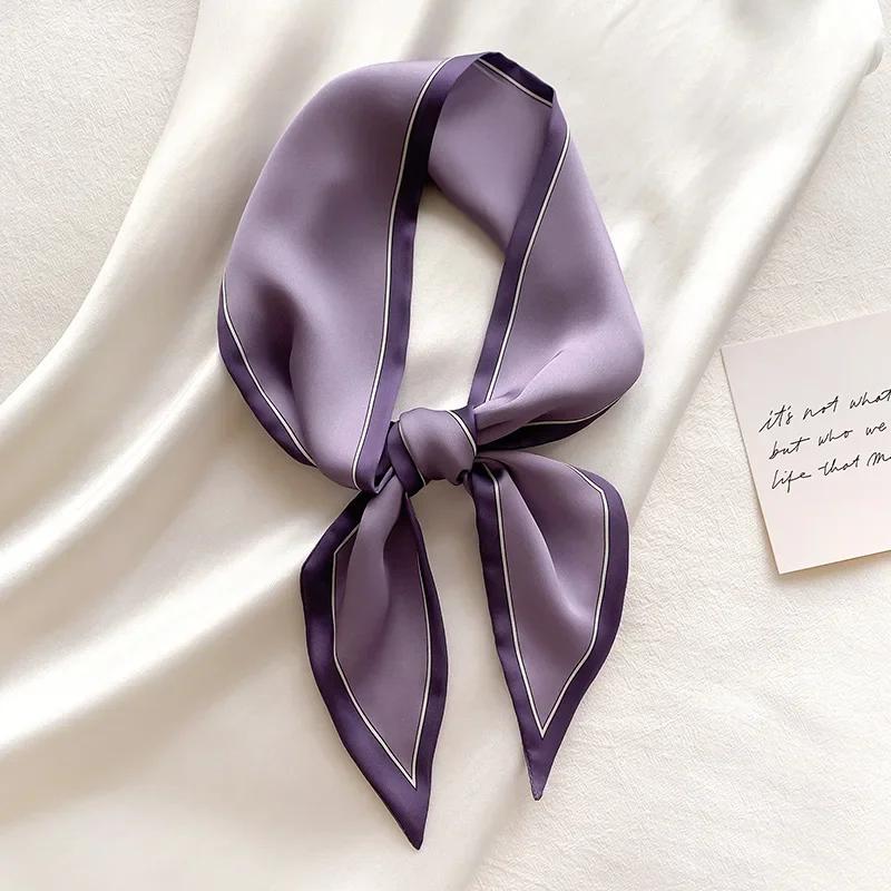 Модный принт шарф с лентой для волос, женский шейный галстук, сумка, шарфы, атласные шелковые узкие платки, женские платки с цветочными полосами, новинка 2022 года