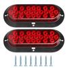 2 шт. 6 дюймов 24 светодиода овальный красный стоп-сигнал задний фонарь водонепроницаемый задний фонарь для грузового прицепа 12 В