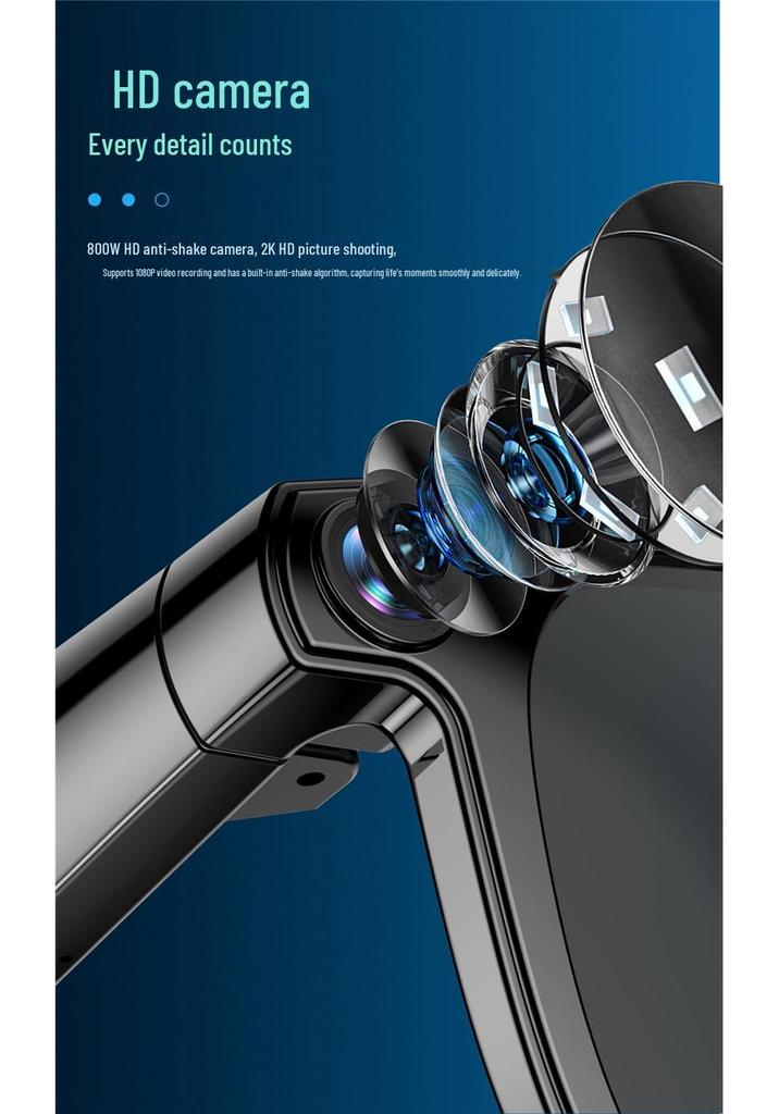 AI Smart Glasses with 800W Camera, Anti-shake, Photo Translation, Call Recording, Voice Assistant - Model CY01-01