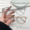 Trendy Round Frame Transparent Reading Glasses High-definition Anti Blue Light Presbyopia Glasses Ultra Light Women Men Eyewear