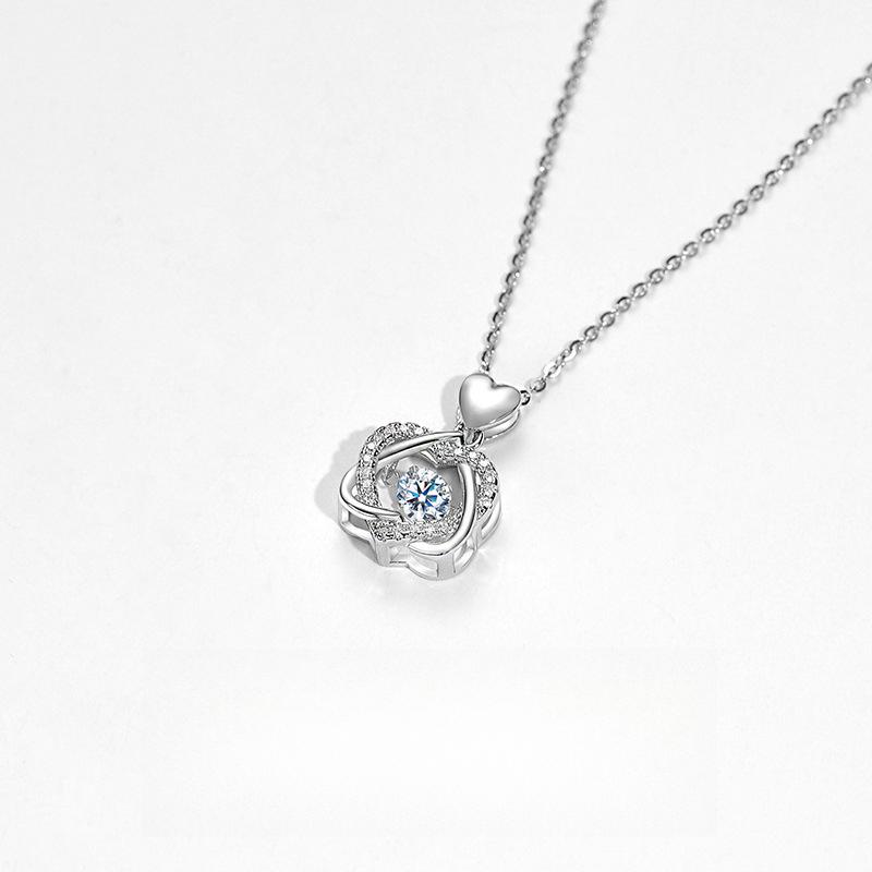 Микро инкрустированное ожерелье в форме персикового сердца с шестью звездами, женское умное ожерелье в форме сердца, цепочка на воротник ко Дню святого Валентина, день рождения