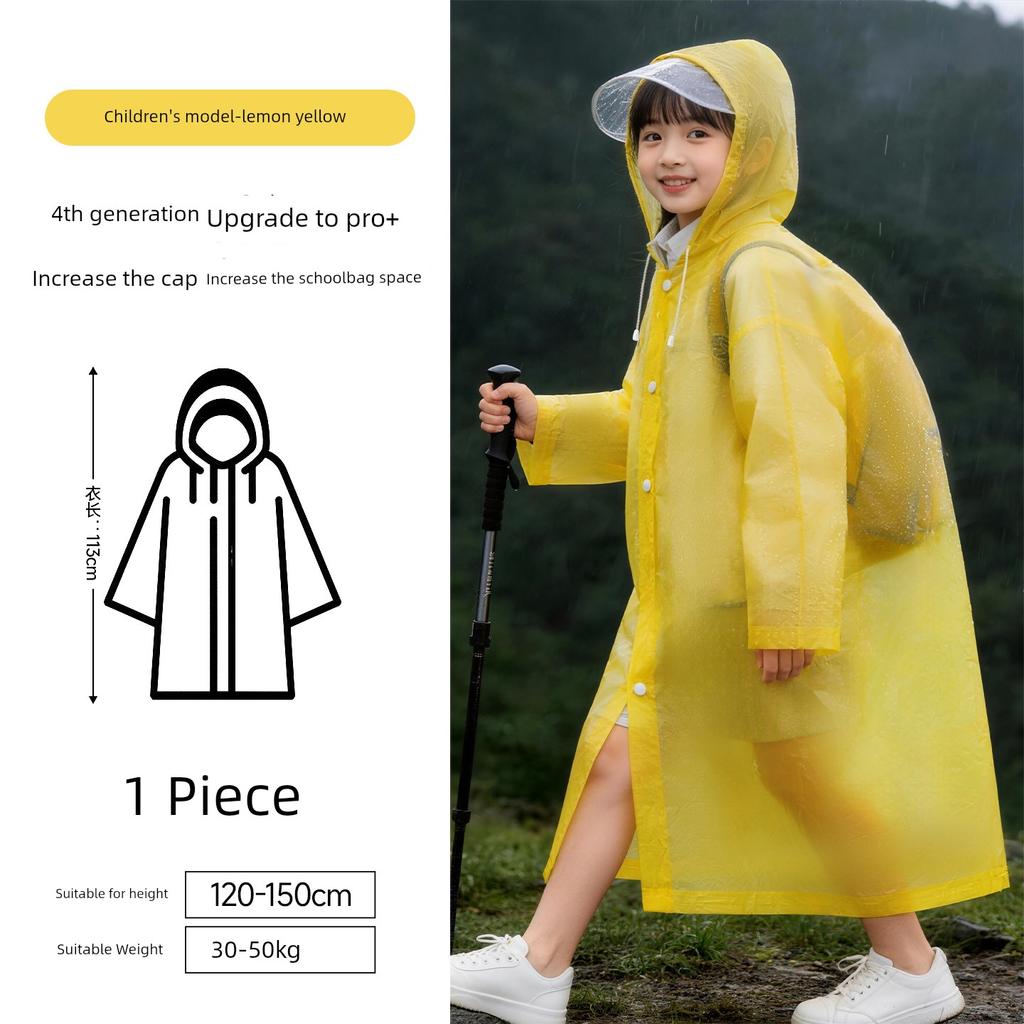 Disposable Raincoat for Children and Elementary School Students, 2025 New Model, Thickened, Portable, Full-Body Storm-Proof with Backpack Space
