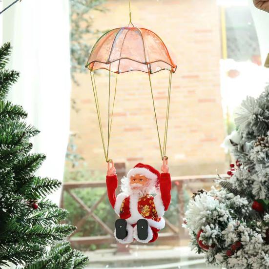 Санта-Клаус Музыкальная кукла Рождественский Санта, поднимающийся по лестнице, бусины, подвесное украшение, электрический ребенок