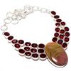 Imperial Jasper, Garnet Gemstone 925 Sterling Silver Jewelry Necklace 18"  MQ-1209