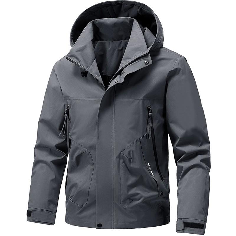Mens Hooded Oversized Casual Jacket Lightweight Workwear Style Short Cut Fall Outerwear