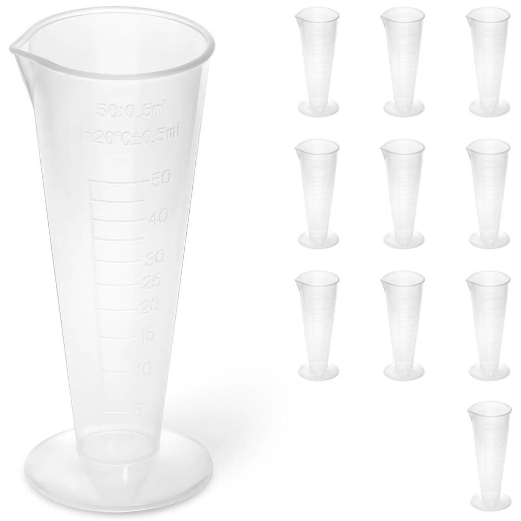 Plastic laboratory beaker with graduation 50 ml 10 pcs