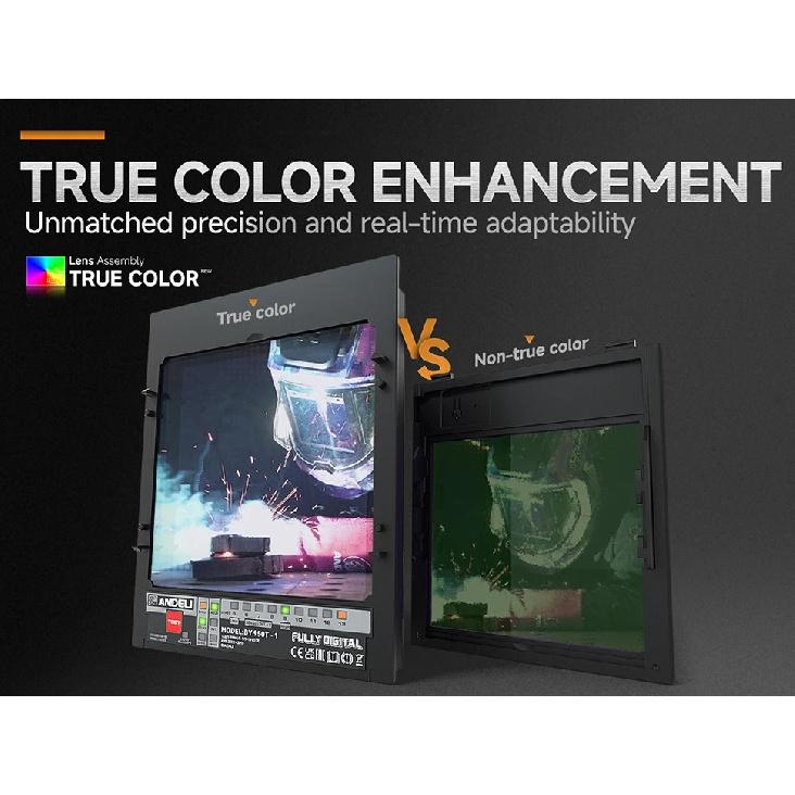 Сварочная маска-хамелеон ANDELI с большим смотровым окном, True Color, 6 датчиков дуги, класс 1/1/1/2, для сварки, резки, шлифовки