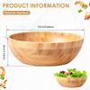 Bamboo Mixing Bowls Serving Plates Tableware Large Capacity Salad Bowl Dishes for Noodles Snacks Fruits Dessert Kitchen Supplies