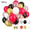 50 Pcs Latex Balloons Set Metallic Confetti Balloons Easy To Assemble Party Balloons with Ribbon for Kids Birthday Baby Shower Weddings Supplies