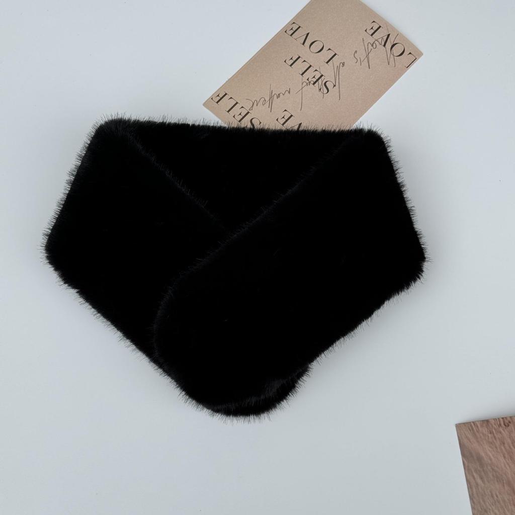 Плюшевый снуд в корейском стиле из искусственного меха норки класса вельвет с магнитной застежкой