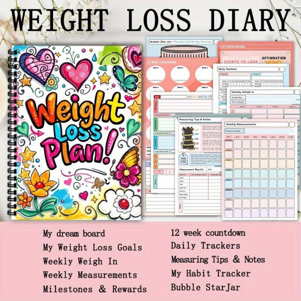 104 Pages Weight Loss Plan Book 12 Weeks Diet Meal Notepad High Quality Fitness Journal  Health