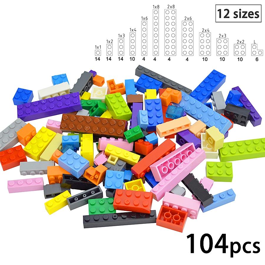 DIY Building Blocks Wall Figures Bricks 1x2 1x3 1x4 L Dots Educational Creative Construction Brick Size Compatible Small Bricks