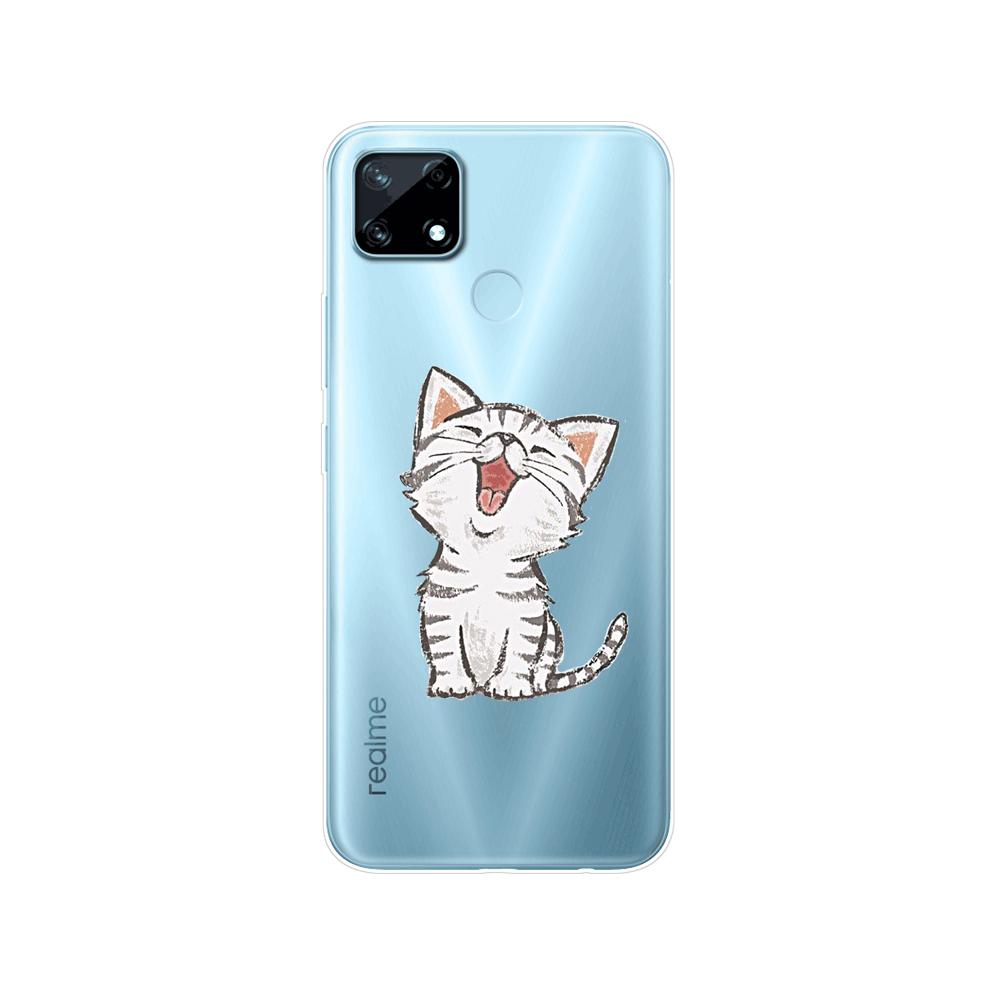 Для Realme C12 C25 C25S 7i Global Чехол Силиконовая задняя крышка для Realme Narzo 20 30A Чехол для телефона ТПУ Мягкий чехол-бампер Etui