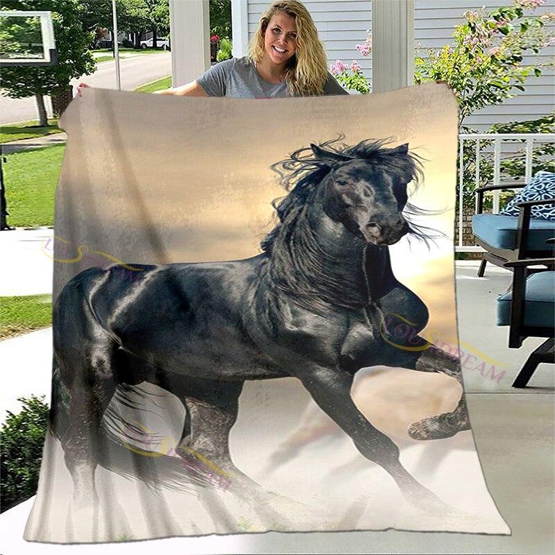 3D одеяло с скачущими лошадьми, фланелевое плюшевое одеяло для детей, одеяло из шерпа для девочек, пододеяльник для дивана, дорожное одеяло