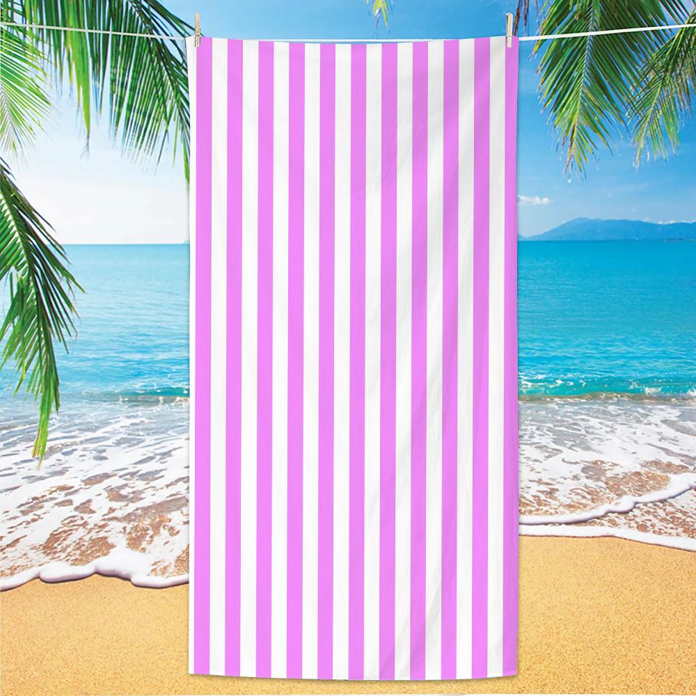 Striped Beach Towel Black and White Minimalist Art Towel for All Ages Great for Pool Days and Family Outings