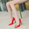 Сексуальные женские туфли на каблуке, женские туфли для вечеринок, элегантные женские туфли со стразами, черные, красные, белые, большого размера, на очень высоком каблуке 10 см, A4772