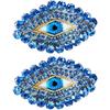 1 шт. Синие стразы глаза вышитые нашивки аппликация нашивка для одежды украшение