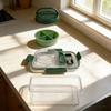 Four Compartment Jar, Square Container, Portable And Home Kitchen Storage Bottle, Plastic Bowl.