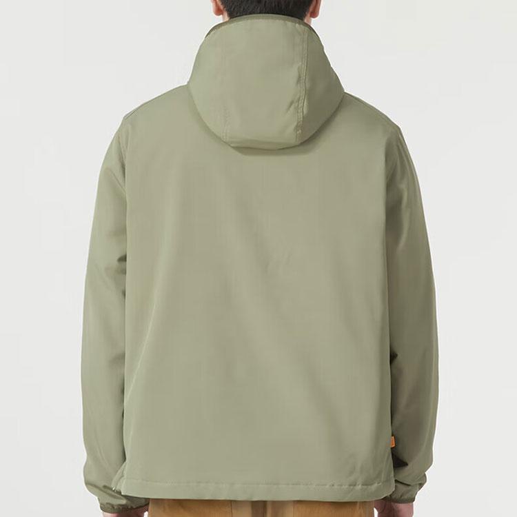 Timberland Ветрозащитная теплая хлопковая куртка с капюшоном и логотипом, мужские куртки, зеленая A43MR-590