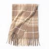 New Korean Style Sweet and Warm Faux Cashmere Scarf Checkered Student Couple Winter Thickened Warm Scarf
