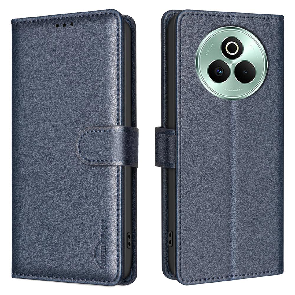 BINFEN COLOR BF32 Кожаный чехол-кошелек с RFID-блокировкой для телефона Realme P3 Pro 5G