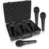 Behringer Dynamic Microphone with Carrying Case and Switch Set of 3 XM1800S Black ON/OFF