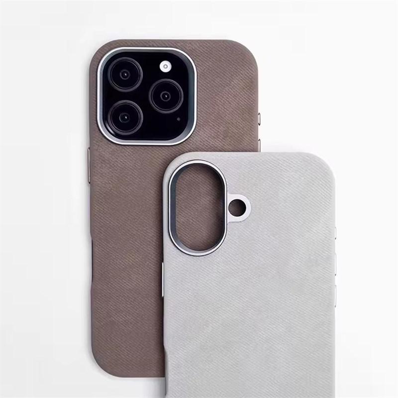 Luxury Fiber Leather Shockproof Case For iPhone 17 Air Pro Max 16 15 14 Plus 13 12 16E For MagSafe Magnetic Wireless Charging Back Cover