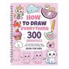 Как рисовать все 300 рисунков Книга Рисование шаг за шагом Портативная для путешествий Малыши Мальчики Девочки Образовательная Животное Фрукт Вещь