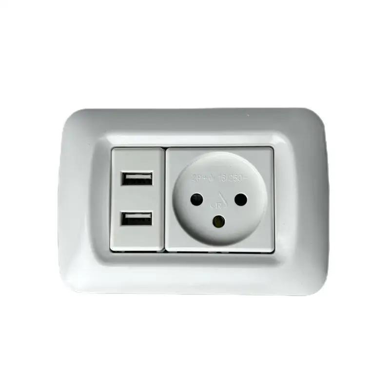 Белая израильская стандартная двойная USB-розетка, выключатель света с розеткой 16 А Израиль, DIY USB-модуль адаптера розетка 118 мм * 80 мм