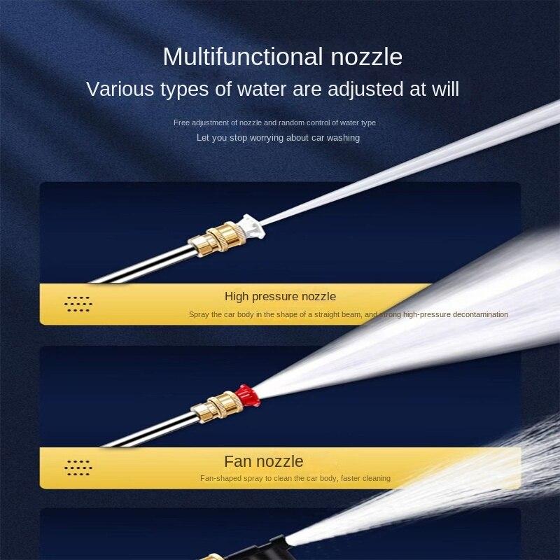 Wireless High-pressure Car Washing Machine, High-power Lithium Battery Powerful Car Washing Gun, Rechargeable Portable Washing Machine.