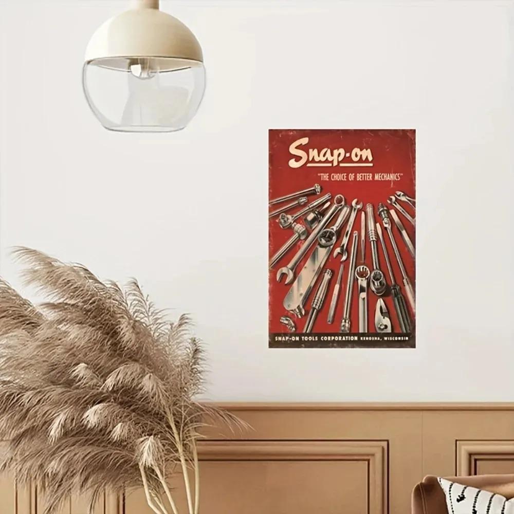 Vintage ToolTales Retro Metal Tin Sign SnapOn Tools Garage Decor for Man Cave