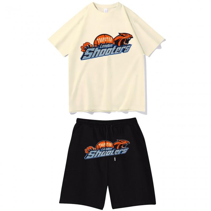 Unisex Streetwear Cotton Tee Shorts Set Casual Hooded T-Shirt Outfit Men Women Fall