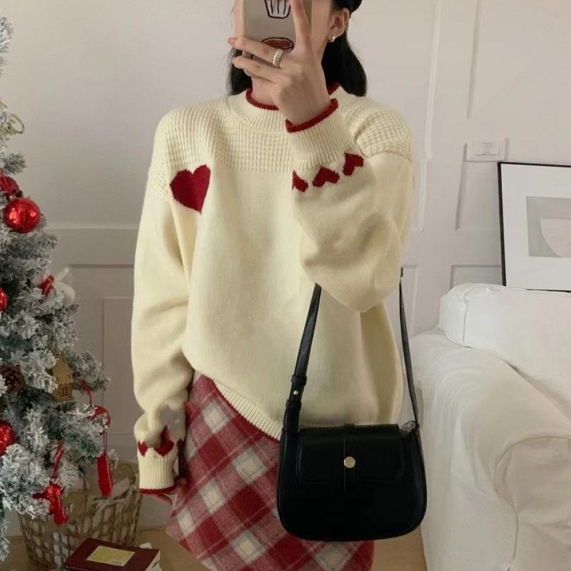 YYFS Женская мода повседневная осень-зима с принтом любовных букв, с длинным рукавом и круглым вырезом