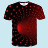 Summer men's fashion trend vortex short sleeved T-shirt casual 3D printed vortex printed pattern T-shirt short sleeved top